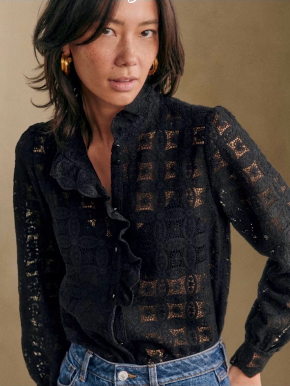 Rachel Zoe Sezane Black Eyelet Top
NEW size small